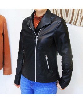 Julia- Jacket Perfecto en cuir véritable