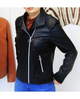 Julia- Jacket Perfecto en cuir véritable